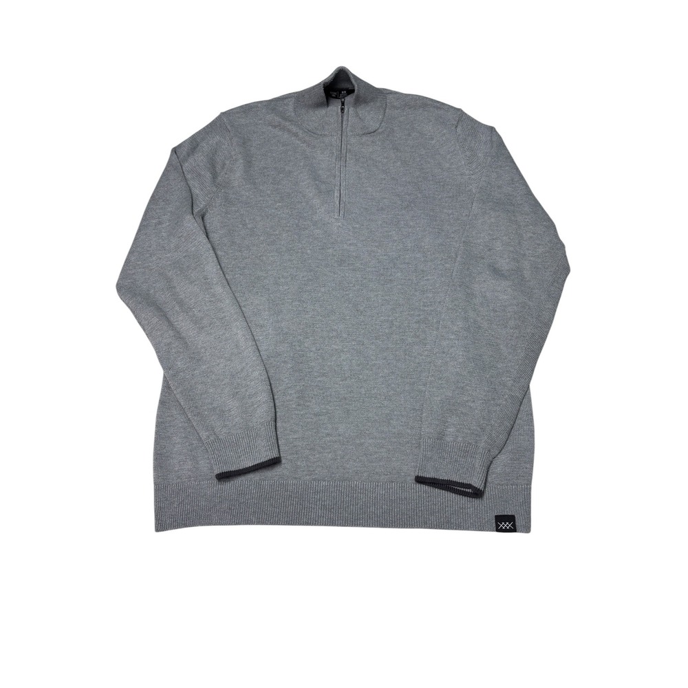 Rhone Mens Quarter Zip Sweater‎ Heather Gray Performance Knit Pullover Size M